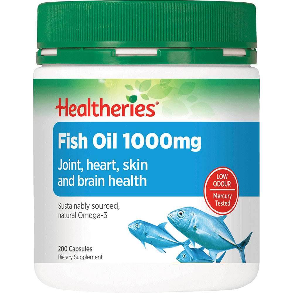 Healtheries Fish Oil 1000mg - 200 Capsules - NZ Muscle