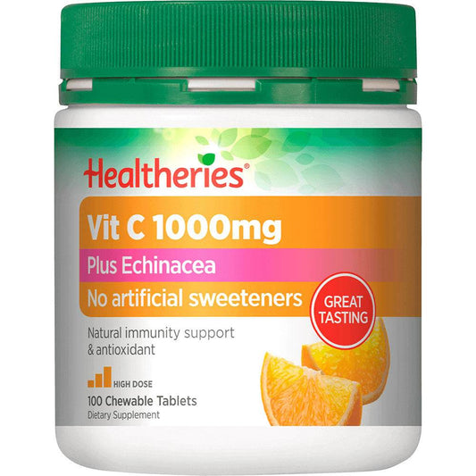 Healtheries Vit C 1000mg Plus Echinacea Chewable - NZ Muscle