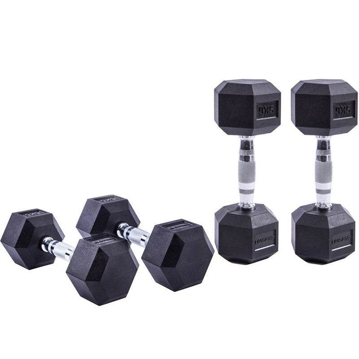 LivePro Premium Rubber Hex Dumbbell - pair