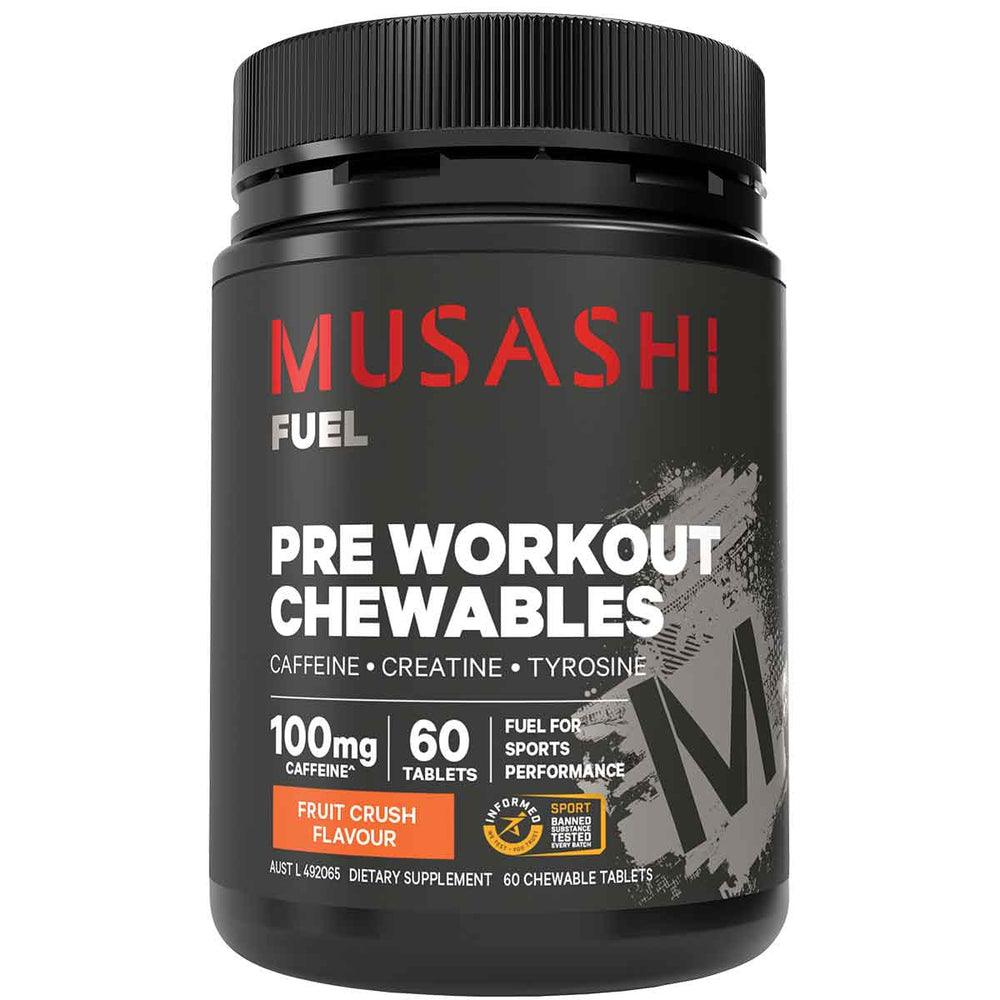 Musashi Pre Workout Chewables 60 Tablets