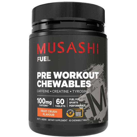 Musashi Pre Workout Chewables 60 Tablets
