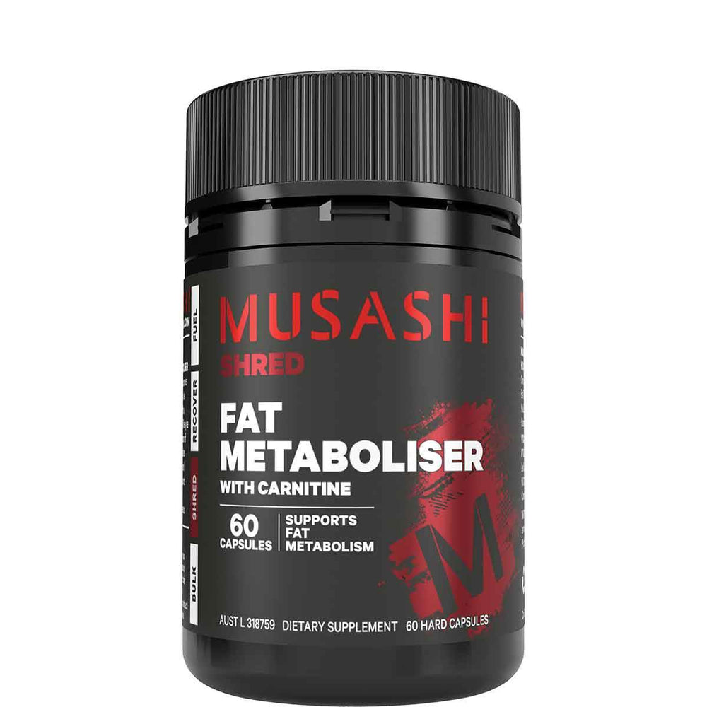 Musashi Fat Metaboliser with Carnitine 60 Capsules - NZ Muscle