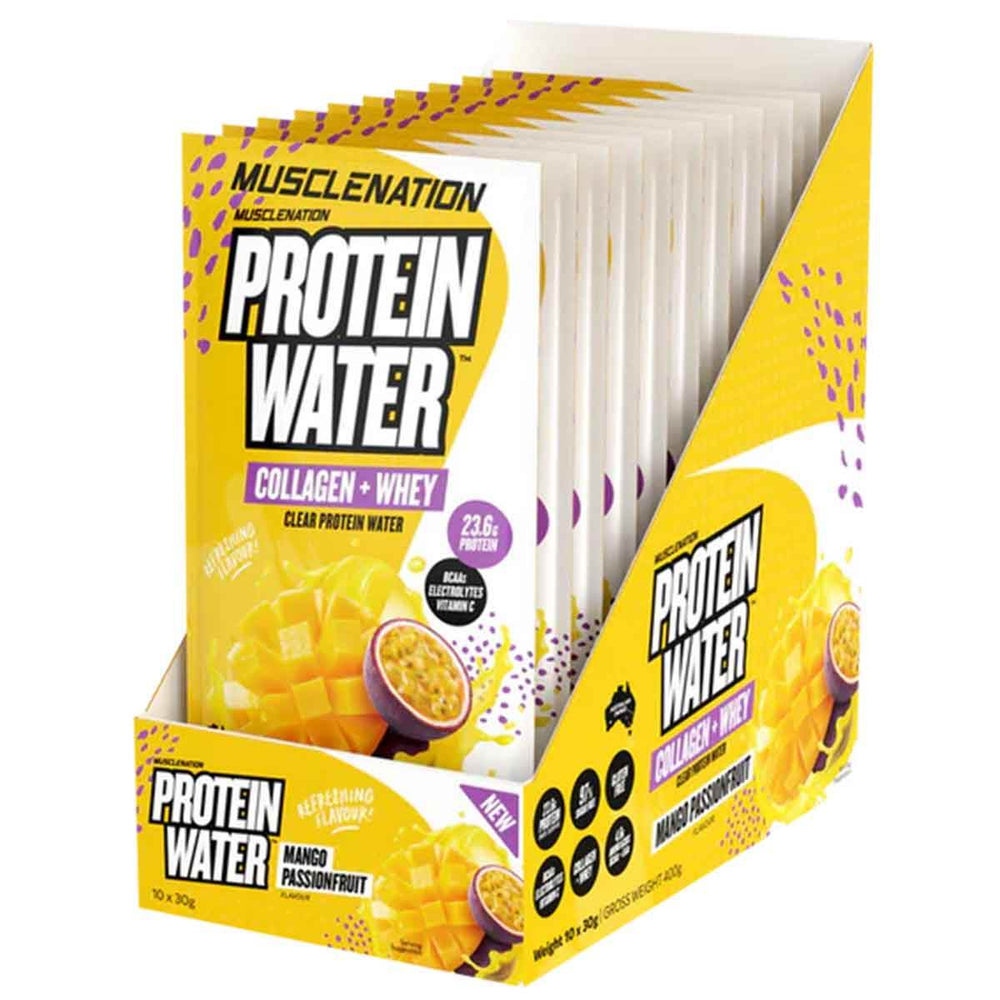 Muscle Nation Protein Water - Box of 10 Sachets - NZ Muscle