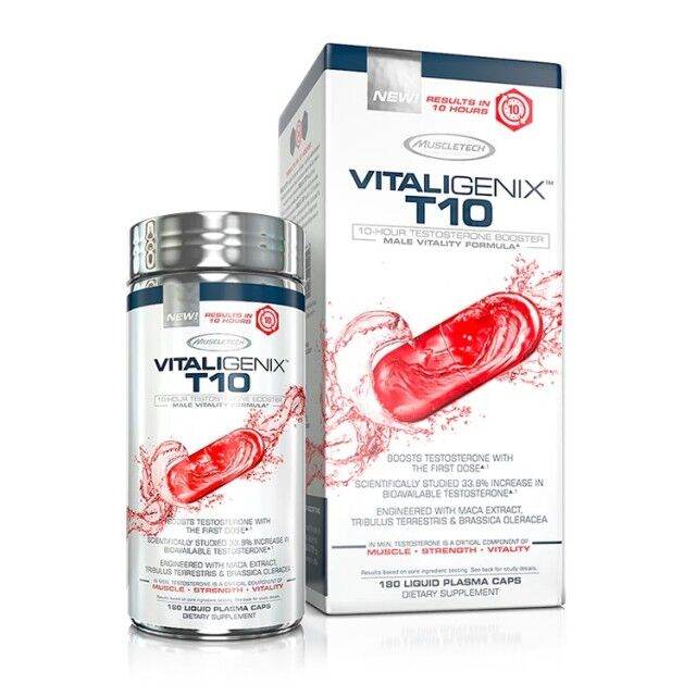 MuscleTech Vitaligenix T10 Testosterone 180 Capsules - NZ Muscle
