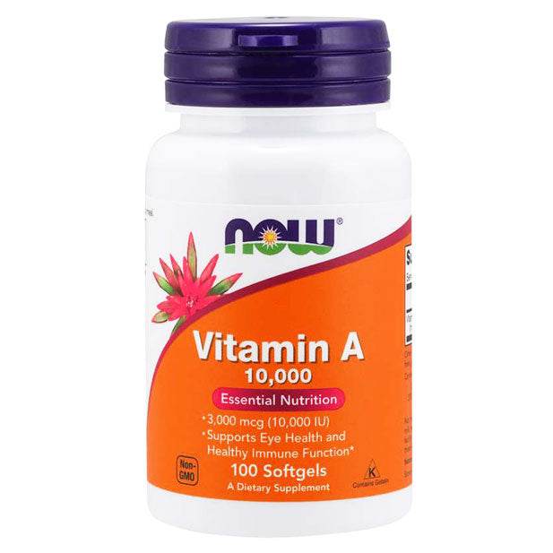 Now Foods Vitamin A 10,000IU, 100 Softgels - NZ Muscle