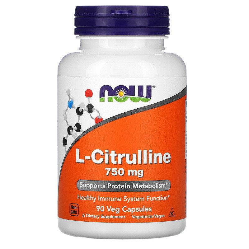 NOW Foods L-Citrulline 750mg, 90 Capsules - NZ Muscle