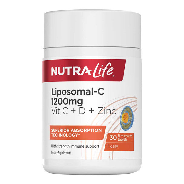 Nutra-Life Liposomal-C 1200mg Vit C + D + Zinc 30 Tablets