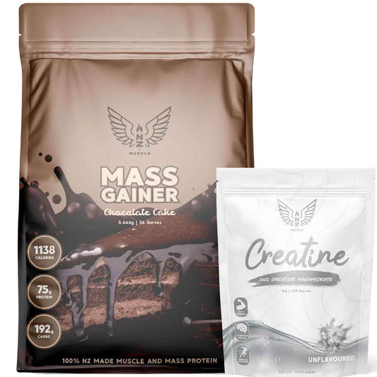 NZ Muscle Mass 12LB + Creatine 1kg - NZ Muscle