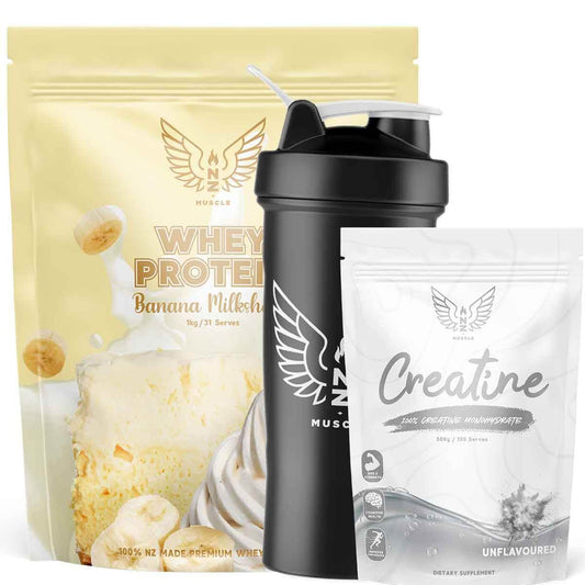 NZ Muscle Whey Protein 1kg + 500g Creatine - NZ Muscle