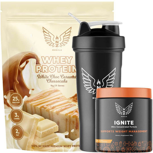 NZ Muscle 1KG Whey Protein + Ignite - NZ Muscle