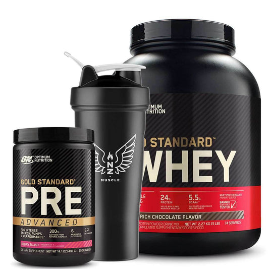 Optimum Nutrition GS 100% Whey 5LB + Pre Advanced - NZ Muscle