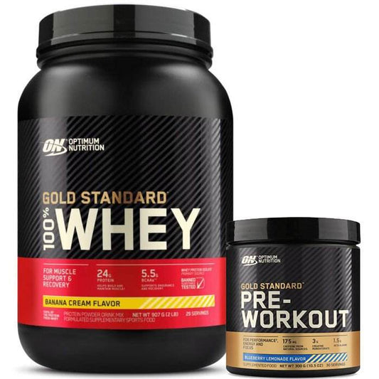 Optimum Nutrition 100% Whey 2LB + GS Pre-Workout Stack - NZ Muscle