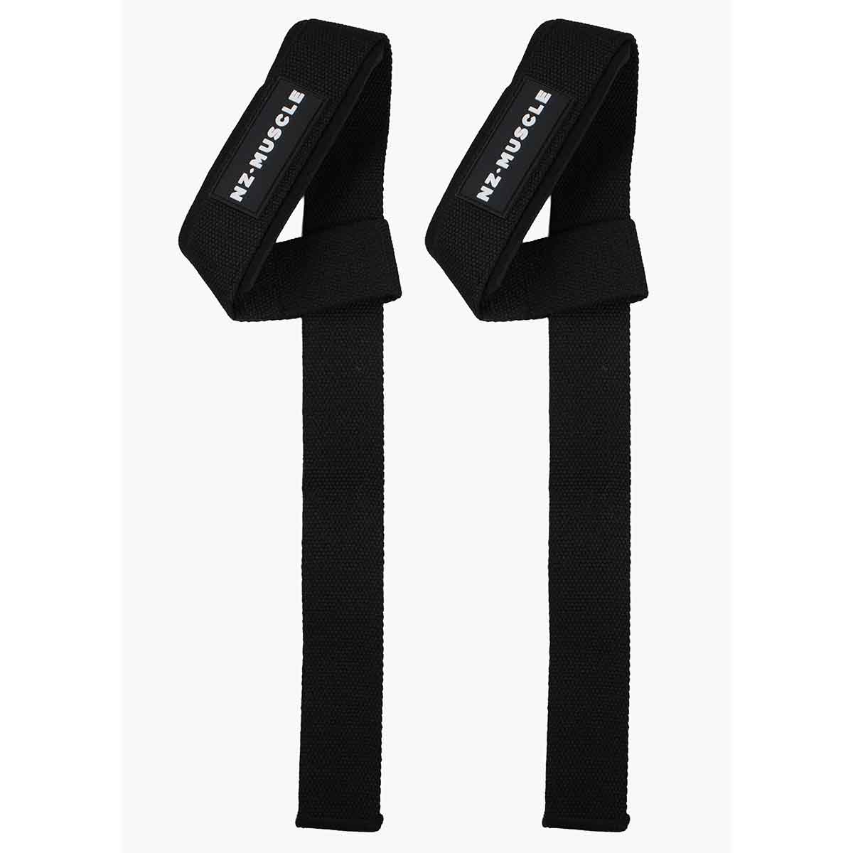 NZ Muscle Padded Lifting Straps, Black