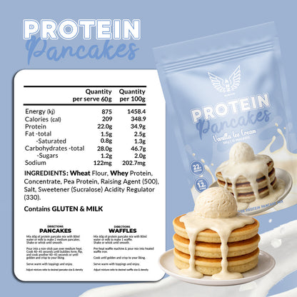 NZ Muscle Protein Pancakes nutrition information panel