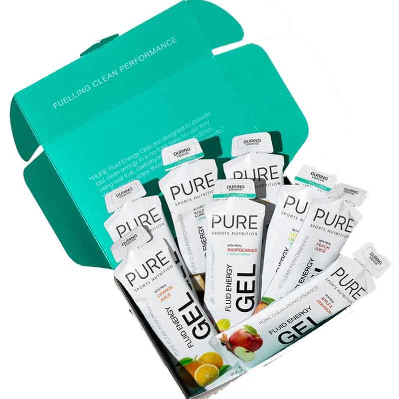 PURE Fluid Energy Gel 50g - 8 Gel Sample Pack - NZ Muscle