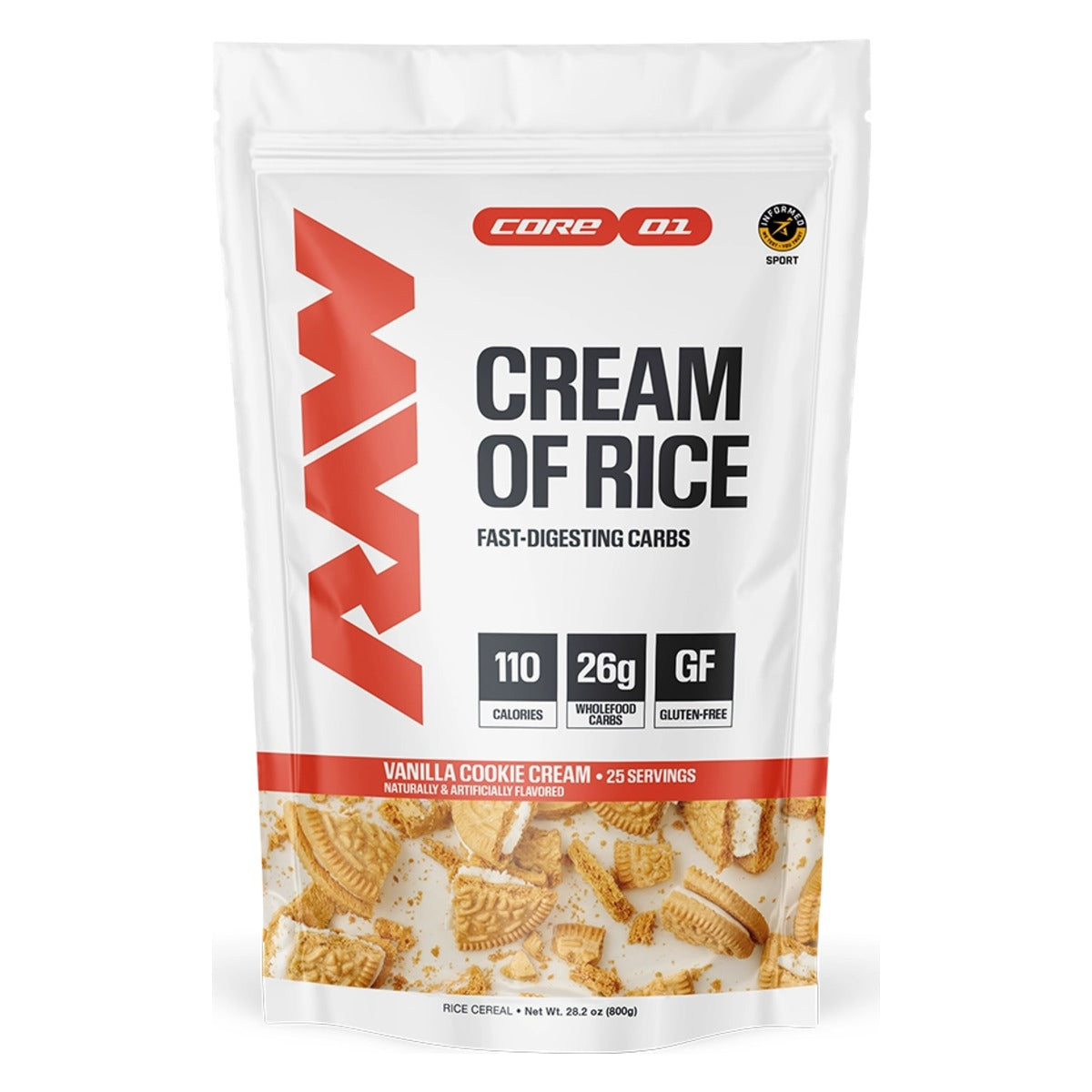 RAW Nutrition Cream of Rice Vanilla Cookie Cream 25 serves