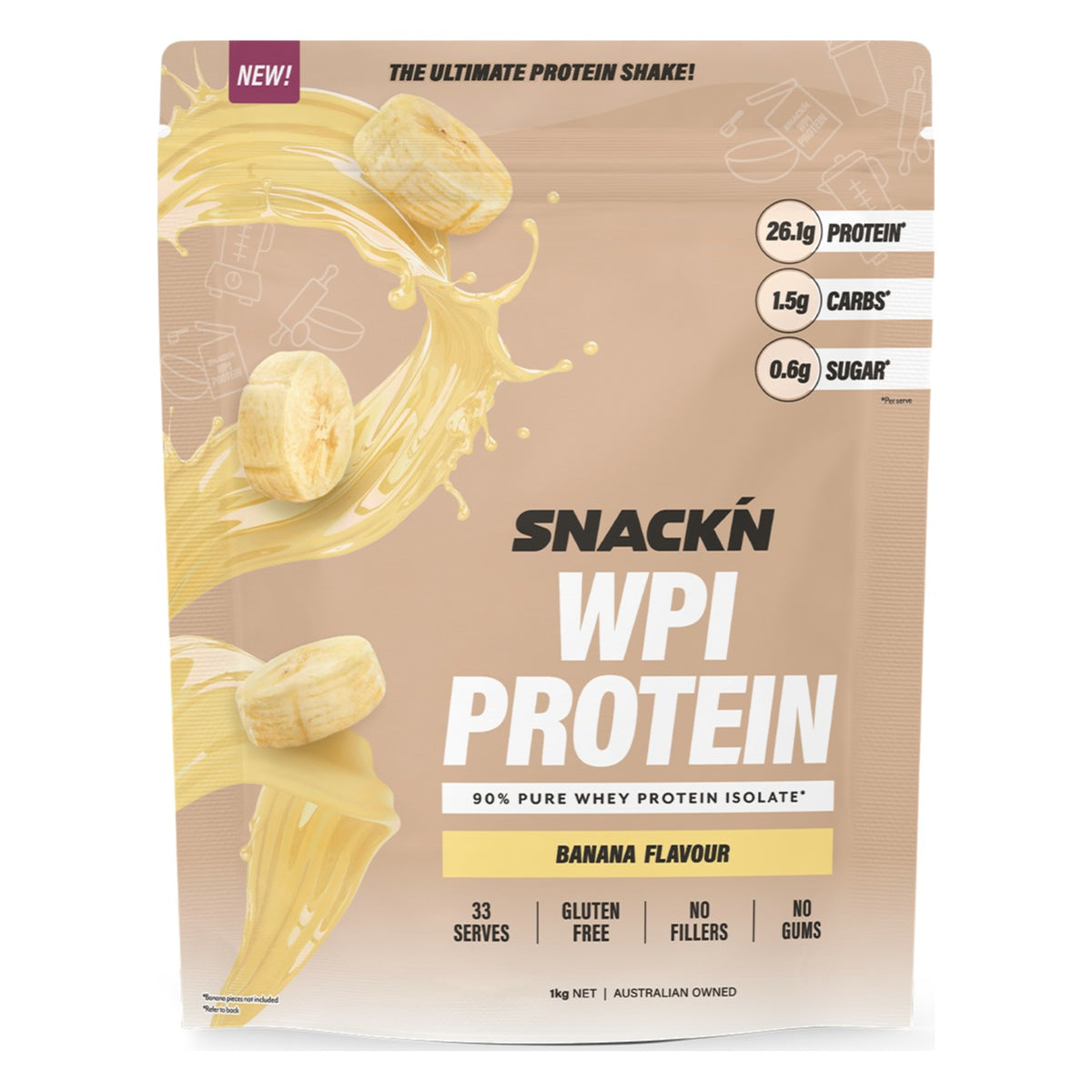Snackn WPI Protein 1kg Banana