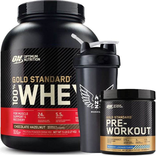 Optimum Nutrition GS 100% Whey 5LB + GS Pre-workout - NZ Muscle